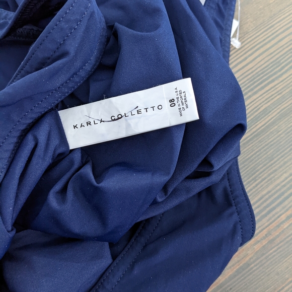 Karla colleto Katherine high neck swimsuit navy 8 without belt - Picture 3 of 4